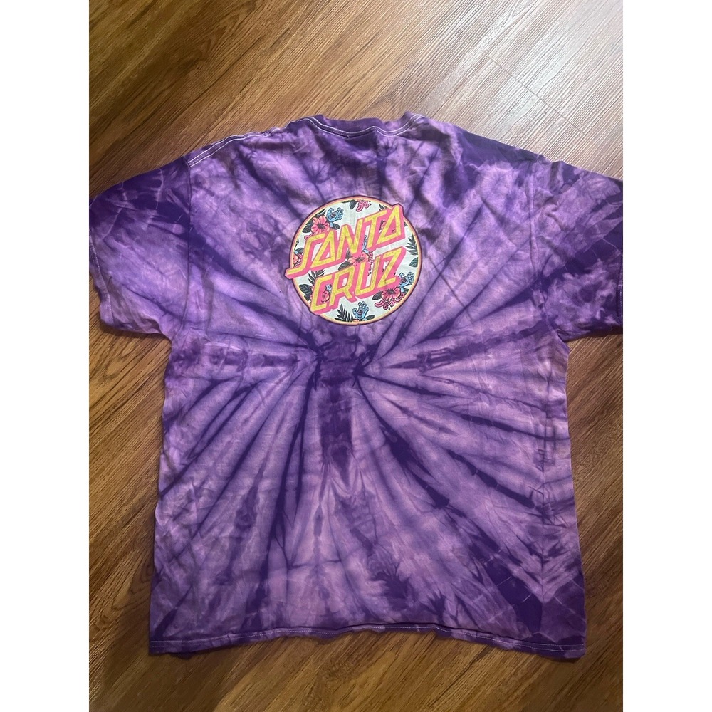 Santa Cruz Shirt Adult Large Blue Skate‎ Sports California Tie Dye Graphics Mens